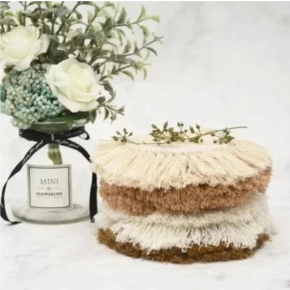 New »— BÖHÖ LÖVËLŸ —» Macrame Woven Art Coaster Sets, Absorbent Fibers 4 Drink⭕️ - Picture 3 of 17